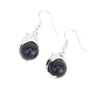 KYINYUECH 1pair Dolphin Earrings Natural Round Stone Dangle Ball Bead Drop Earring