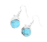KYINYUECH 1pair Dolphin Earrings Natural Round Stone Dangle Ball Bead Drop Earring