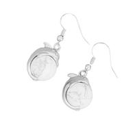 KYINYUECH 1pair Dolphin Earrings Natural Round Stone Dangle Ball Bead Drop Earring