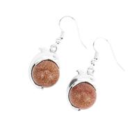 KYINYUECH 1pair Dolphin Earrings Natural Round Stone Dangle Ball Bead Drop Earring