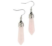 KYINYUECH 1pair Hexagon Stone Dangle Hook Earring Onyx Quartz Lazuli Tiger Eye Rhodonite Peacock Stone For Women