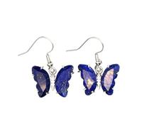 KYINYUECH 1pair Natural Stone Butterfly Earrings Blue Patterned Stone Earrings