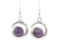 KYINYUECH 1pair Natural Stone Dangle Earrings For Women Cabochon Bead Pendant Pink Quartz Drop Earring