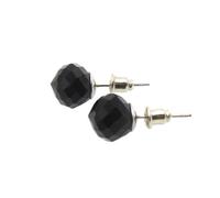 KYINYUECH 1pair Natural Stone Earrings Stainless Steel Stud Earring Amethyst Faceted Bead For Women