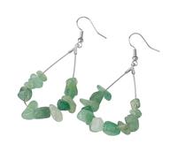 KYINYUECH 1pair Water Drop Earrings Natural Chip Stone Silver-color Dangle Earrings For Women
