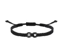 KYINYUECH 1pc 26 Letters Initial Heart Bracelets Handmade Adjustable A-Z Braided Bracelets For Women Men