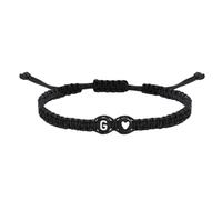 KYINYUECH 1pc 26 Letters Initial Heart Bracelets Handmade Adjustable A-Z Braided Bracelets For Women Men
