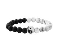 KYINYUECH 1Pc/2Pcs Tai Chi Yin Yang Hand String Black White Matte Onyx Howlite Man Bracelet Handmade Beaded Women Bracelet