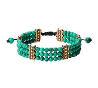 KYINYUECH 1pc 3 Rows Natural Stone Beads Bracelet Turquoise Natural Malachite Bracelet For Women Men