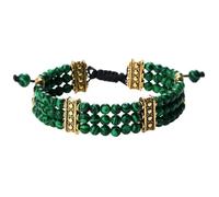 KYINYUECH 1pc 3 Rows Natural Stone Beads Bracelet Turquoise Natural Malachite Bracelet For Women Men