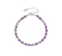 KYINYUECH 1pc 4mm Bohemian Bracelets For Women Adjustable Natural Stone Amethyst Rose Quartz Bangles Bracelet Gift