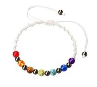 KYINYUECH 1pc 6 8mm Beaded Bracelet Handmade Multicolors Rope Braided Bangles For Women Men Bracelets,6mm White