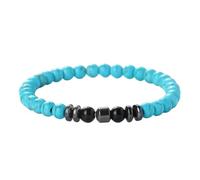 KYINYUECH 1pc 6mm Beaded Bracelet Men Natural Stone Howlite Malachite Black Onyx Strand Bangle Women Bracelets