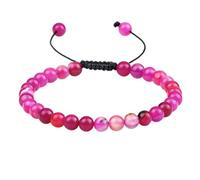 KYINYUECH 1pc 6mm Natural Stone Bracelet Green Purple Stripe Agate Braided Rope Adjustable For Woman Man Gifts