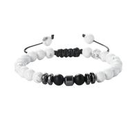 KYINYUECH 1pc 6mm Natural Stone Braided Bracelet Handamde Adjustable Tiger Eye Stone Volcanic Lava Onyx Bead Couple Bracelets