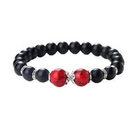 KYINYUECH 1pc 8mm 10mm Natural Stone Bracelets Black Lava Matte Beads Bracelets For Women&Men Elastic Rope Bangles Gift