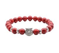 KYINYUECH 1pc 8mm Natural Stone Beads Bracelet Female Owl Volcanic Rock Tiger Eyes Braclet