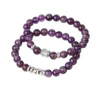 KYINYUECH 1pc 8mm Natural Stone Bracelet Set Buddha Head Elastic Strand Bracelets For Men Women