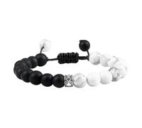 KYINYUECH 1pc 8mm White Howlite Beaded Bracelet Men Natural Tiger Eye Lava Stone Onyx Strand Bracelets&Bangles Women