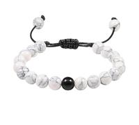 KYINYUECH 1pc Adjustable Couples Beaded Bracelets Natural Stone Lava Matte White Black Braided Bracelet For Men Women Gifts