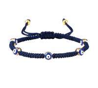 KYINYUECH 1pc Adjustable Handmade Braided String Bracelet Women Men Blue Evil Eyes Beads Bracelet Elephant Couple Bangle