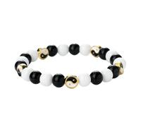 KYINYUECH 1pc Alloy Tai Chi Beaded Bracelet Men Yinyang Black White Natural Stone Bracelets Gift For Couple