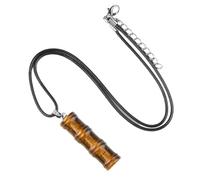 KYINYUECH 1pc Bamboo Knot Shape Natural Stone Pendant Necklace Amethyst Tiger Eye Gift For Men Women
