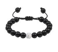 KYINYUECH 1pc Beaded Bracelet Men Natural Obsidian Black Onyx Lava Stone Bracelets Handmade For Women Couple Wristband