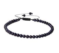 KYINYUECH 1pc Black White Small Stone Bead Bracelet 4MM Natural Agates Volcanic Lava Stone Braid Bracelet Woven Rope Bangle