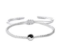 KYINYUECH 1pc Black White Yin Yang Braided Rope Bracelet For Tai Chi Adjustable Bracelets&Bangles Women Men