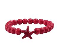 KYINYUECH 1pc Boho Starfish Beads Bracelets Women Natural Volcanic Stone Strand Bracelet Men's Handmade Gift
