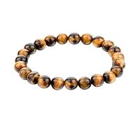 KYINYUECH 1pc Bracelet Natural Stone Beads 6/8/10mm Volcanic Lava Tiger Eye Beads Elastic Bracelets For Men Women,8mm Tiger Eye