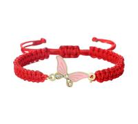 KYINYUECH 1pc Braided White Pink Rope Bracelet For Women Butterfly Pendant Handmade Bangle Men Wristband Gift