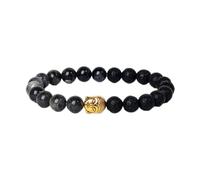 KYINYUECH 1pc Buddha Head Bracelet Men Nature Aquamarine Amethysts Tiger Eye Stone Bracelets For Women