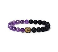 KYINYUECH 1pc Buddha Head Bracelet Men Nature Aquamarine Amethysts Tiger Eye Stone Bracelets For Women