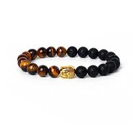 KYINYUECH 1pc Buddha Head Bracelet Men Nature Aquamarine Amethysts Tiger Eye Stone Bracelets For Women