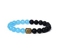 KYINYUECH 1pc Buddha Head Bracelet Men Nature Aquamarine Amethysts Tiger Eye Stone Bracelets For Women