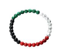 KYINYUECH 1pc Countries Flag Color Beads Bracelet Natural Stone Red Green Blue Malachite Bangles Gift