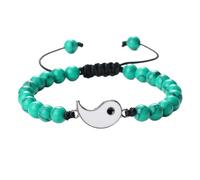 KYINYUECH 1pc Couple Tai Chi Bracelets 6mm Beaded Bangle Yin Yang Bracelets Women Men Gift