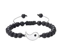KYINYUECH 1pc Couple Tai Chi Bracelets 6mm Beaded Bangle Yin Yang Bracelets Women Men Gift