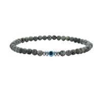 KYINYUECH 1pc Devil Eye Bracelet Men Women 4mm Natural Turquoises Hematite Obsidian Stone Elastic Braclet