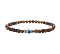 KYINYUECH 1pc Devil Eye Bracelet Men Women 4mm Natural Turquoises Hematite Obsidian Stone Elastic Braclet