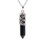 KYINYUECH 1pc Dragon Necklace Stone Quartz Necklaces Natural Hexagonal Pendant Amethysts For Women Men