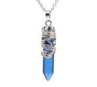 KYINYUECH 1pc Dragon Necklace Stone Quartz Necklaces Natural Hexagonal Pendant Amethysts For Women Men
