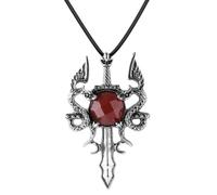 KYINYUECH 1pc European And American Double Dragon Winding Pendant Natural Stone Tiger Eye Stone Men's Necklace