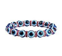 KYINYUECH 1pc Eye Resin Beads Elastic Bracelets Handmade Women's 10mm Round Shape Evil Eye Beads Bracelet Men Gifts