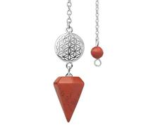 KYINYUECH 1pc Flower Of Life Pendulum Cone Natural Stone Pendant