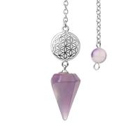 KYINYUECH 1pc Flower Of Life Pendulum Cone Natural Stone Pendant