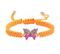 KYINYUECH 1pc Gray Butterfly Bracelet Black White Braided Rope Chain Handmade Adjustable Bracelets For Women Men