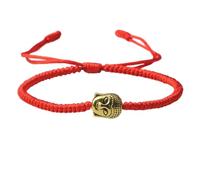 KYINYUECH 1pc Handmade Braided Buddha Head Bracelet For Men Women Adjustable Size Ethnic Wristband